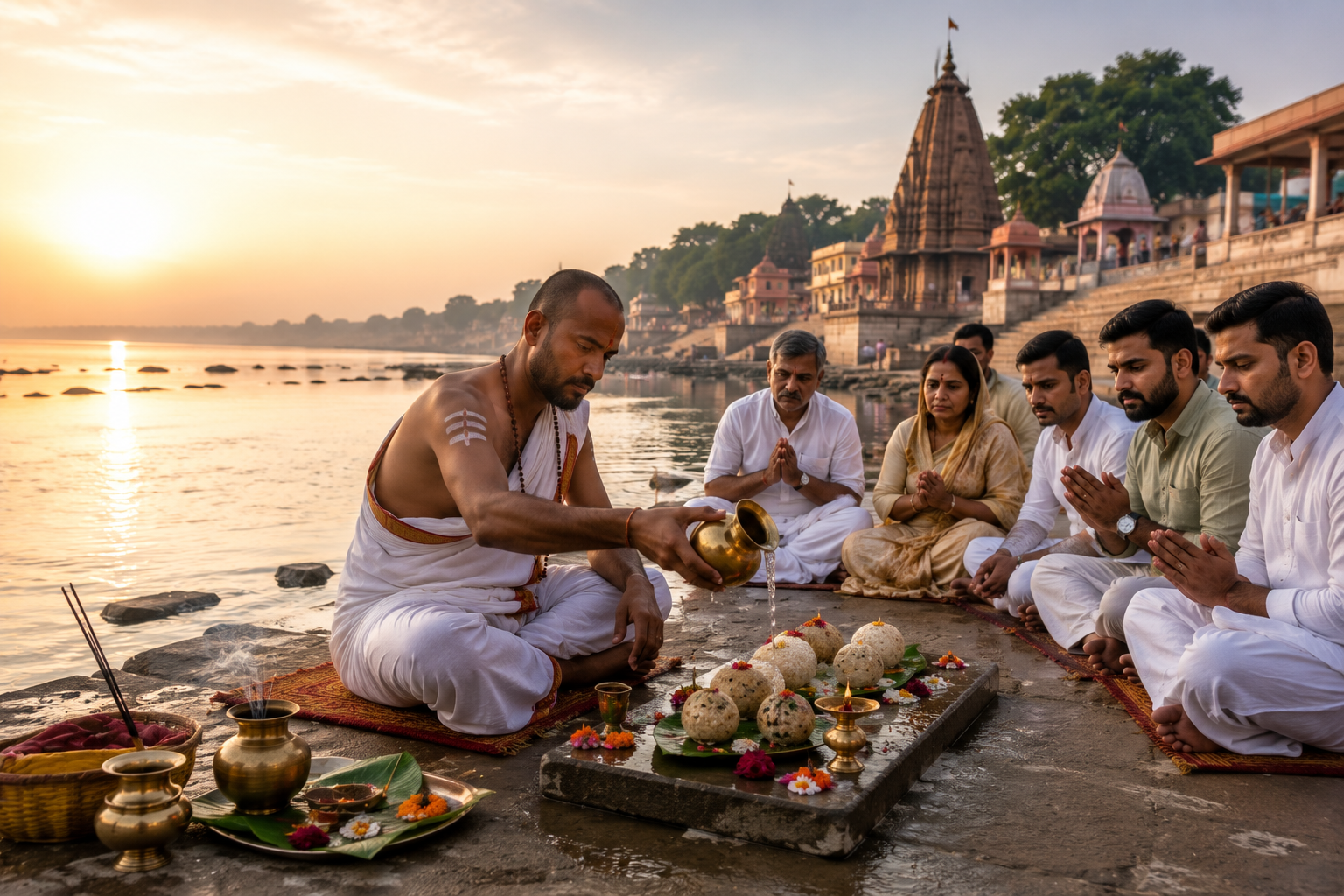 Pindan Daan ritual at Vishnupad Temple Gaya